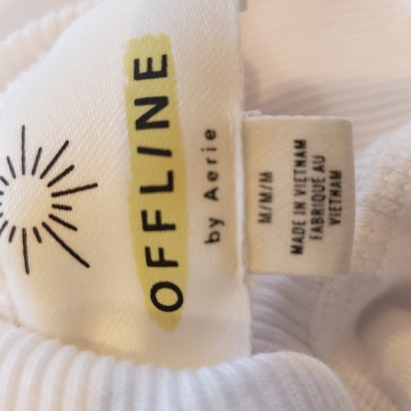 AERIE  sweatshirt  white M open back - Picture 4 of 4